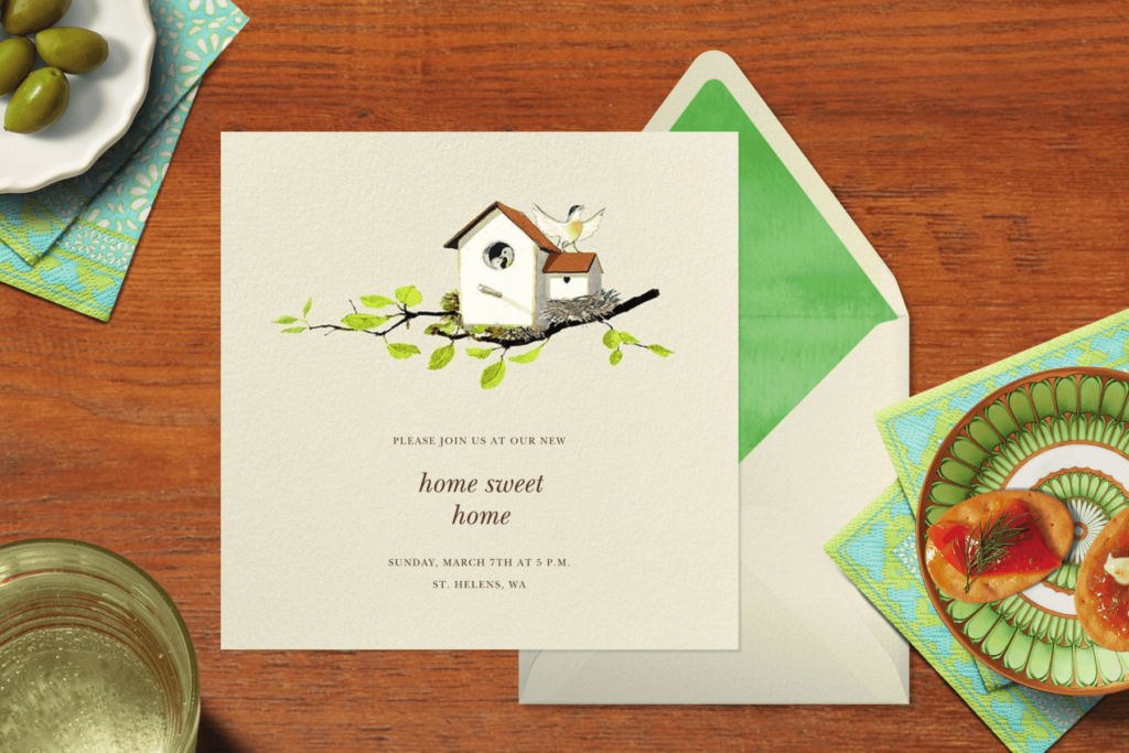 Paperless Post home sweet home invitation design
