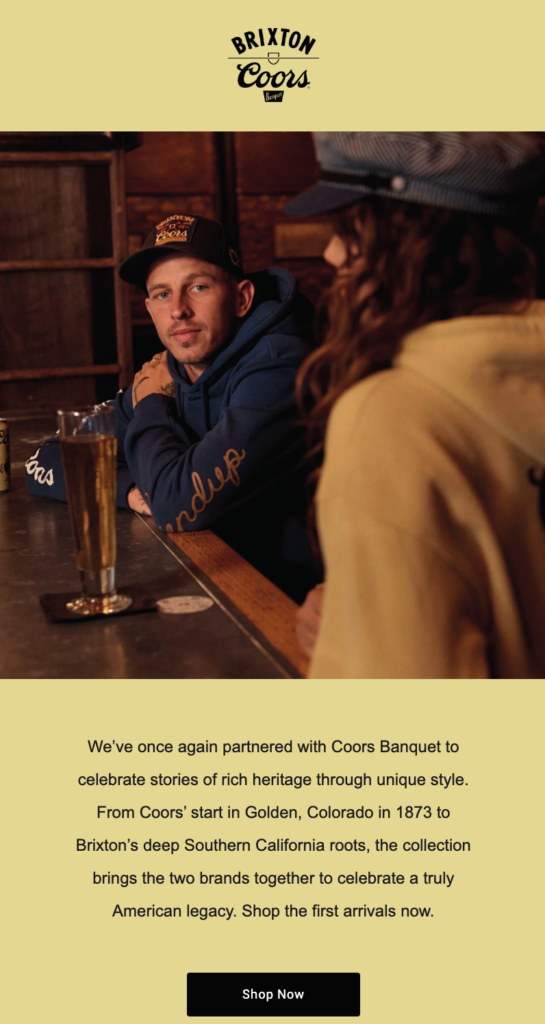 Brixton Coors Banquet email campaign